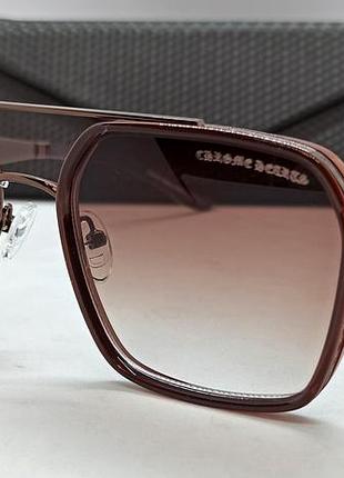 Chrome hearts очки мужские солнцезащитные модные коричневые в складном футляре