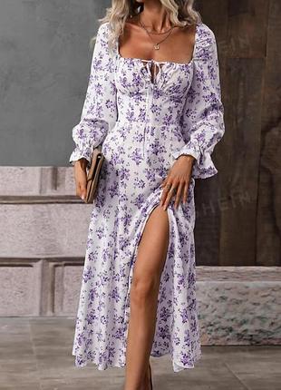 Шикарное платье shein в цветочный принт! лаванда