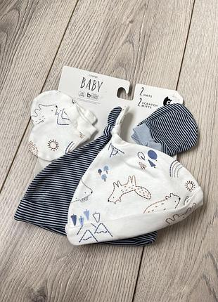 Новий набір шапка шапки царапки 0-3 міс