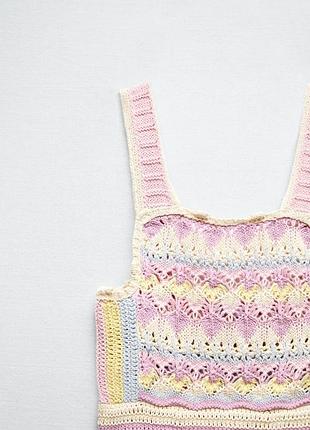 Вязаный кружевной топ zara
