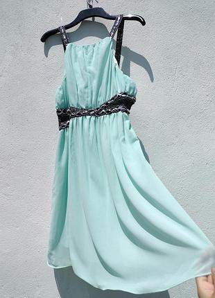 Красиве бірюзове ошатне літнє мідіплаття ruby's closet