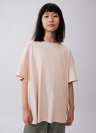 8-10/10-12/12-14/14+ р h&amp;m новая фирменная оверсайз футболка из хлопкового трикотажа девочке