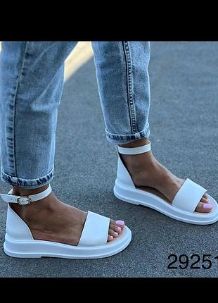 Босоножки женские натуральная кожа белые 29251