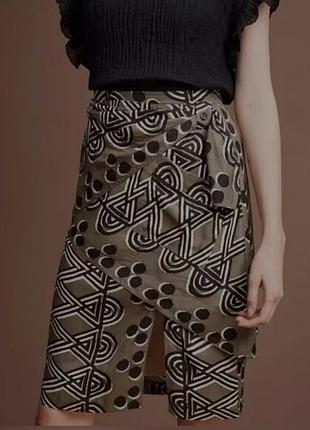 Юбка многослойная в геометрический принт