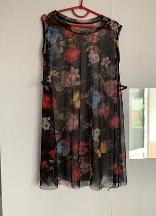 Детское платье туника в сеточку