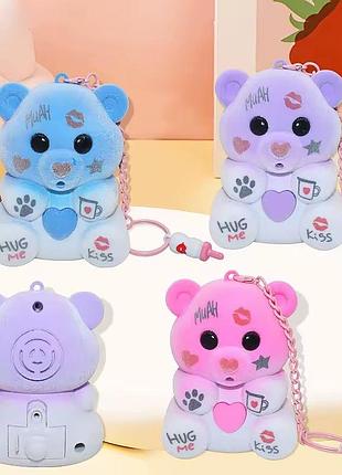 Брелок музыкальный медвежонок с соской, повторяшка