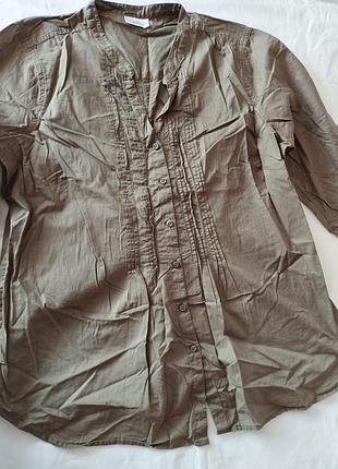 Блузка женская цвета хаки тонкий батист