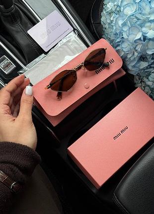 Жіночі трендові окуляри коричневі