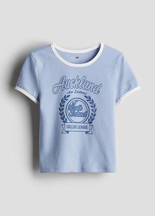 8-10/10-12/12-14 р h&m нова фірмова футболка топ дівчинці з принтом дівчинці