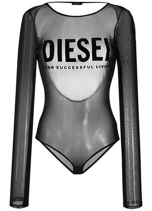 Чорне жіноче боді diesel сітка з довгим рукавом | нове | розмір s
