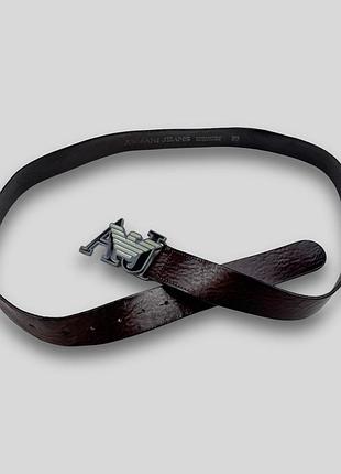 Вінтажний шкіряний ремінь armani jeans