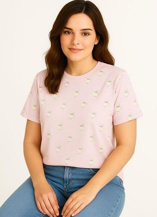 Футболка женская из хлопка в принт primark