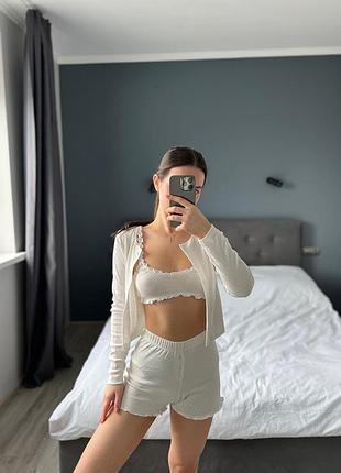 Піжама жіноча з трансферлі від liora.shop.ua xs-l молочного кольору