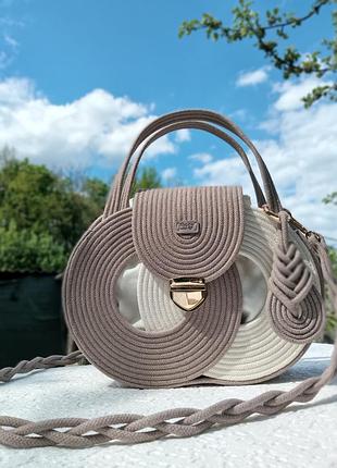 Сумка з бавовняного шнура, хлопковая сумка , ручная работа