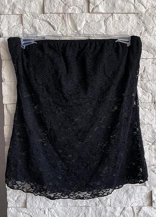 Чорний топ з мереживом