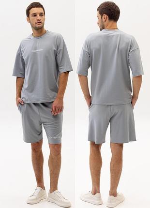 Костюм: футболка и шорты оверсайз в стилетcalvin hm0hm00533 klein премиум качество