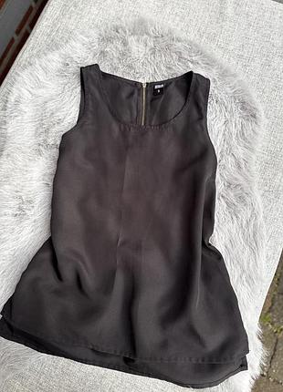 Блуза чорна майка базова з блискавкою  вільного крою