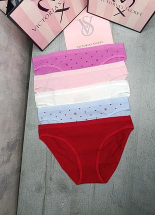 Стрейч-хлопковые трусики бикини. victoria’s secret. оригинал 🇺🇸
