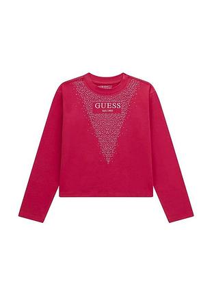 Детский лонгслив guess со стразами