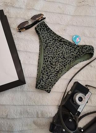 Распродажа!!️плавки трусики низ купальника плавки высокой посадки свинца зеленые хаки леопард