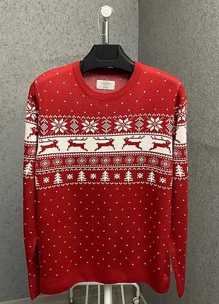 Мужской красный свитер от бренда jack &jones