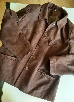 Красивый качественный пиджак искусственная замша размер l/xl