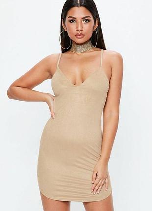Платье бежевое под замш платье