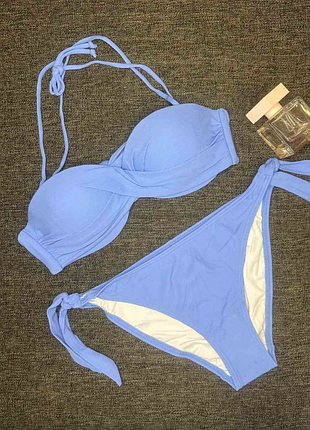 Раздельный купальник бандо пушап мелкий рубчик 4 цвета atlantic 899хф