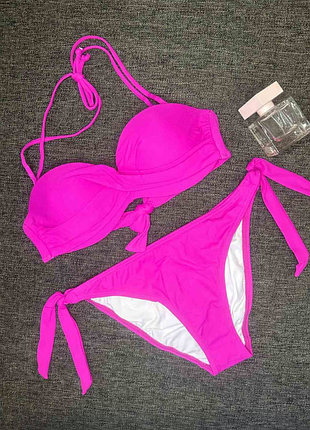 Раздельный купальник бандо пушап мелкий рубчик 4 цвета atlantic 899хф