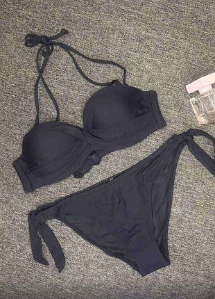 Раздельный купальник бандо пушап мелкий рубчик 4 цвета atlantic 899хф