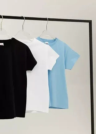 Набір дитячих футболок 3 шт. (блакитна, чорна, біла), 100% бавовна, valueweight kids (0610338)