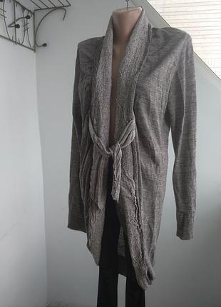 Стильный длинный кардиган пальто шерсть италия l xl