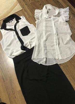 Костюм (блузка шифон +юбка) размер 44