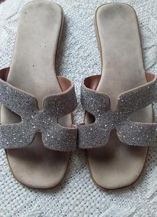 Летние женские шлeпанцы, в стиле гермес p.40 (26.5) сток.