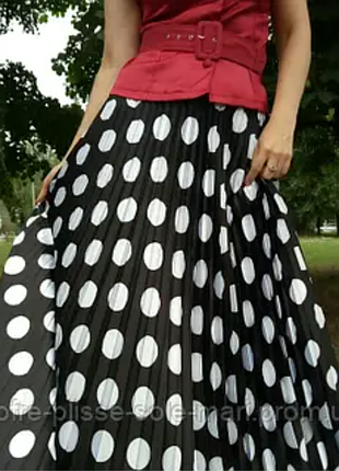 Юбка плиссе гипюр в горох р.36