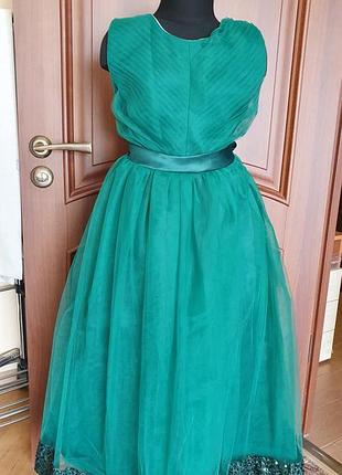 Платье нарядное зумруд, изумрудное