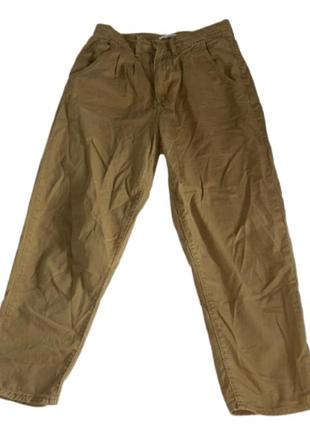 Женские брюки levi’s pleated balloon leg, горчичные, размер 27