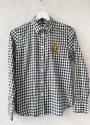 Женская винтажная рубашка в клетку ralph lauren