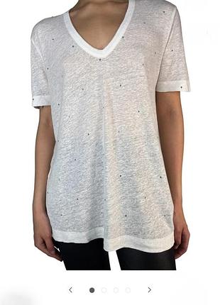 Zadig & voltaire белая футболка wassa с кристаллами