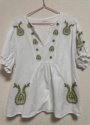 🤍 легка біла блуза з вишивкою 🤍