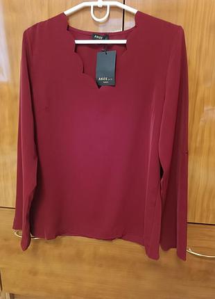 Бордовая блуза akoz paris/размер м/ Французский стиль