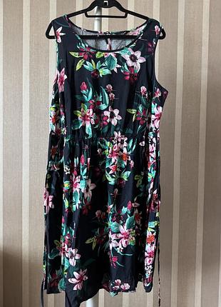 🥰міді сукня в квітковий принт з кишенями yours віскоза 22