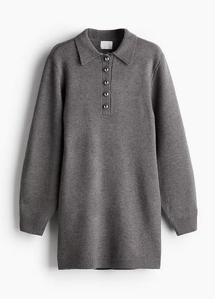 Серое платье поло h&amp;m