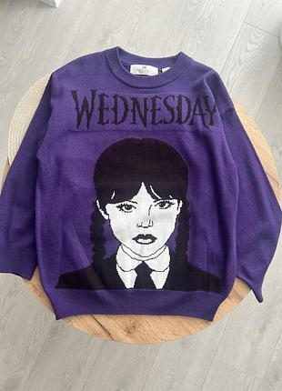 Светр з жакардовою в'язкою венздей ,8-10 років