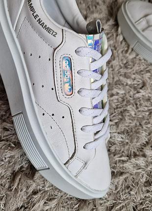 Оригинальн. кроссовки adidas sleek'white iridescent' fw3717 нат.кожа р.7 us (25см).