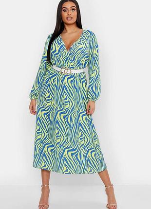 🥰 довга сукня в принт зебра boohoo 20 нюанс