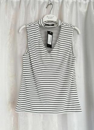 Полосатая блуза топ стрейч с чокером