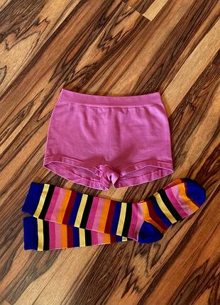 Клуб шанувальників рожевого — милий комплект "benetton": шортики та гольфи в смужку