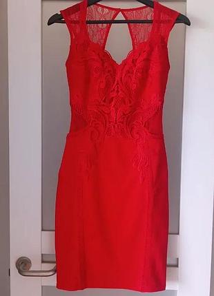 Коктейльное красное платье