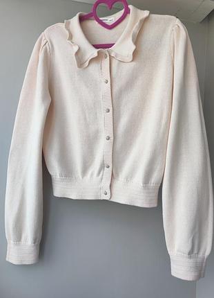 Кардиган кремового  кольору, светр на гудзиказ